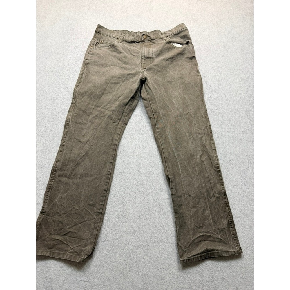 Dickies Mens Carpenter Pants Brown Canvas Workwear Straight Leg Utility 36x30